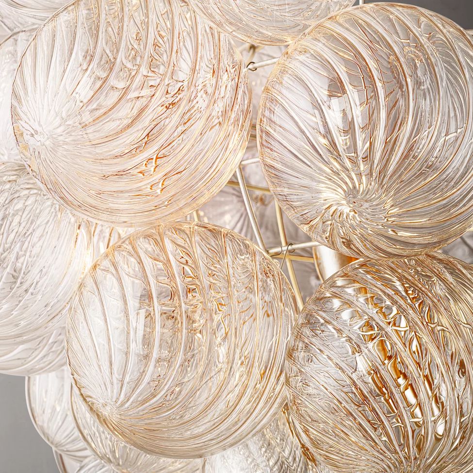 Dorian Swirled Glass Round Chandelier 24"