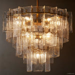 Lattice Module Glass Tiered Round Chandelier 36"