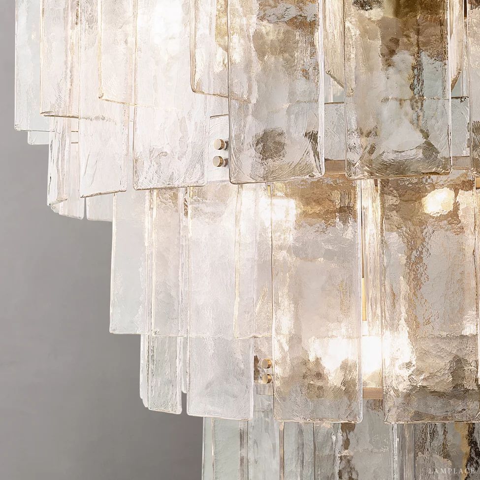 Lattice Module Glass Tiered Round Chandelier 47"