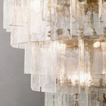 Lattice Module Glass Tiered Round Chandelier 47"