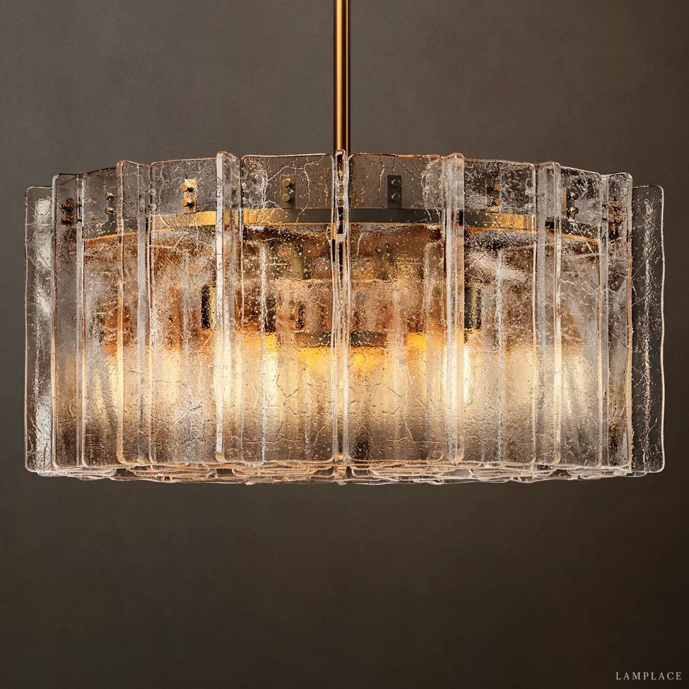 Lattice Module Glass Round Chandelier 37"