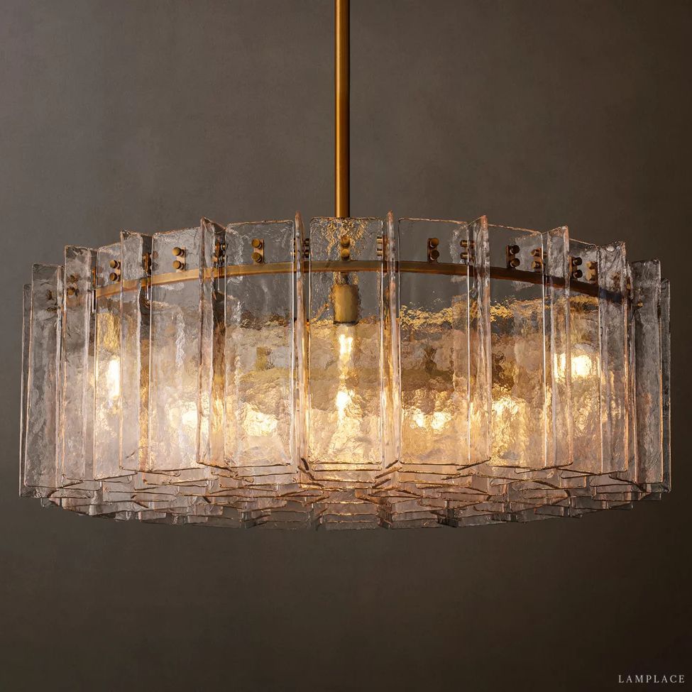 Lattice Module Glass Round Chandelier 48"