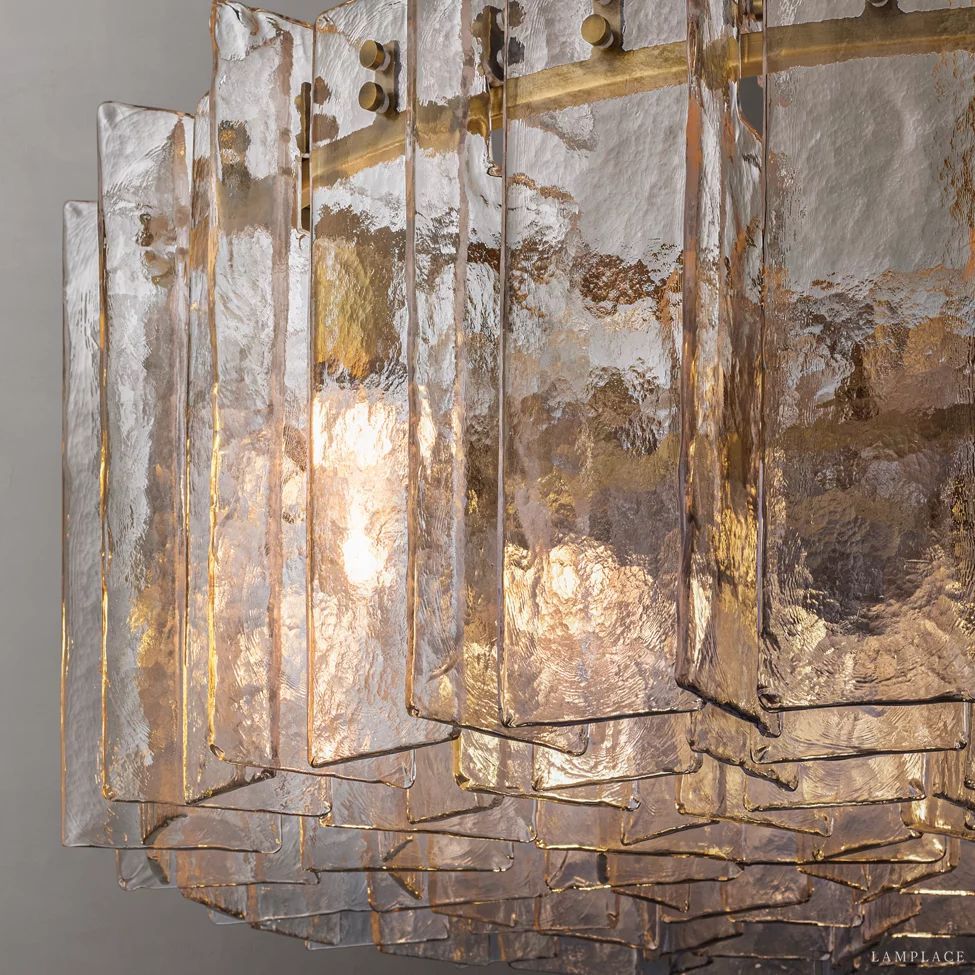 Lattice Module Glass Round Chandelier 48"