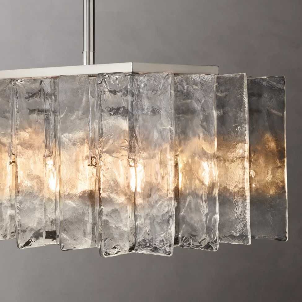 Lattice Module Glass Rectangular Chandelier 67"