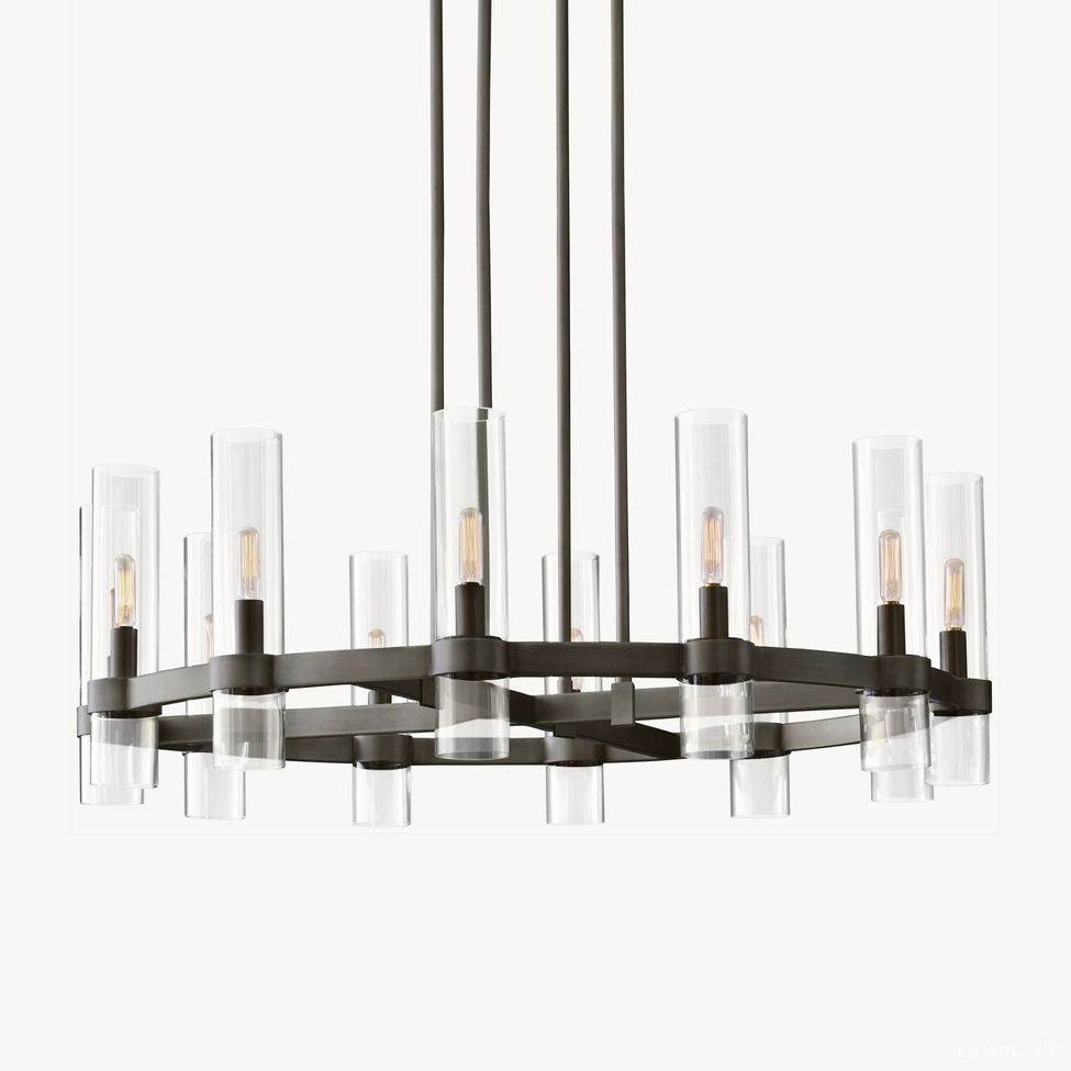 Ravelle Clear Glass Round Chandelier 36"