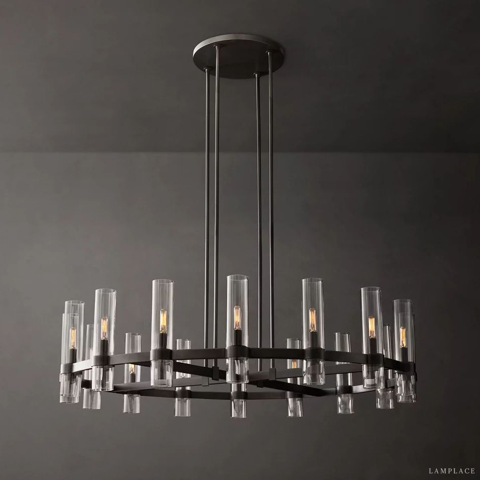 Ravelle Clear Glass Round Chandelier 48"