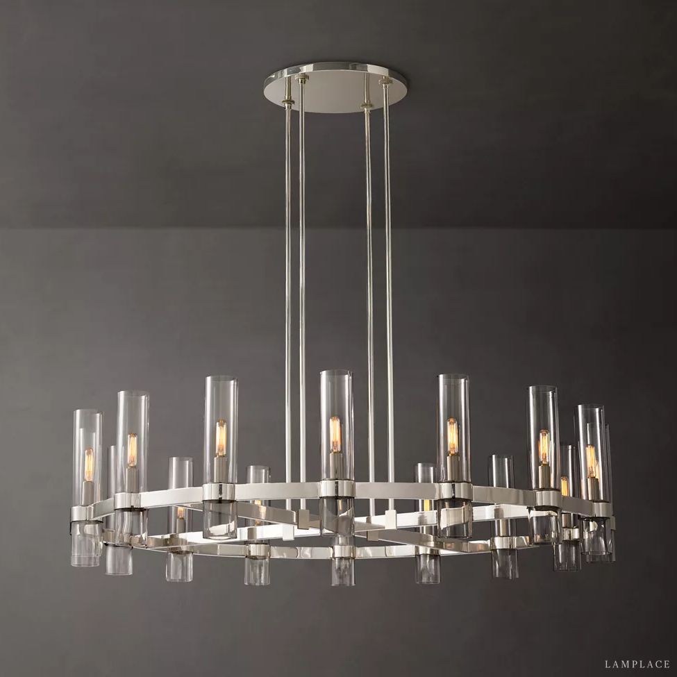 Ravelle Clear Glass Round Chandelier 48"