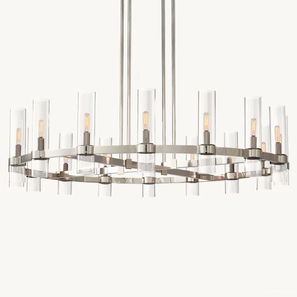 Ravelle Clear Glass Round Chandelier 48"