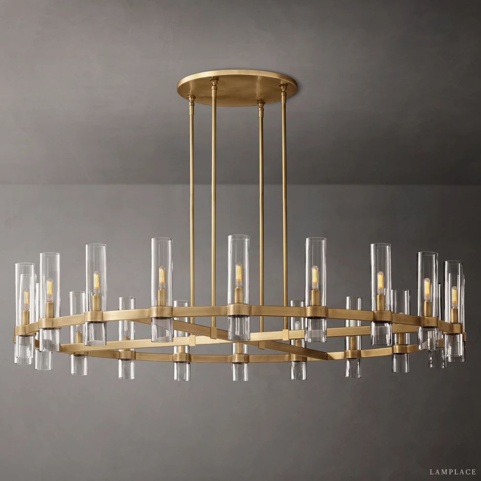 Ravelle Clear Glass Round Chandelier 60"