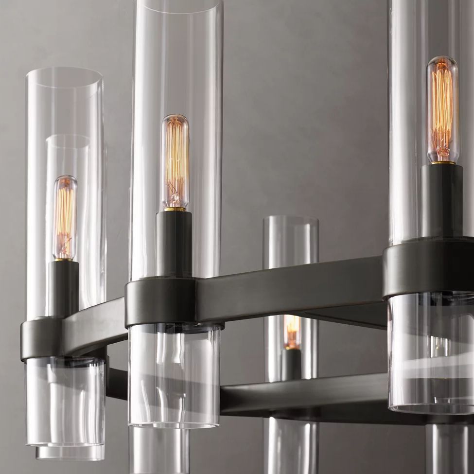 Ravelle Clear Glass Round Chandelier 60"