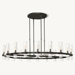 Ravelle Clear Glass Round Chandelier 60"