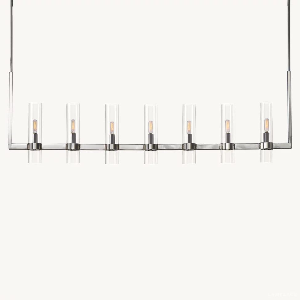 Ravelle Clear Glass Linear Chandelier 59"