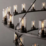 Ondra Flare Burnt Two-Tier Round Chandelier 48"