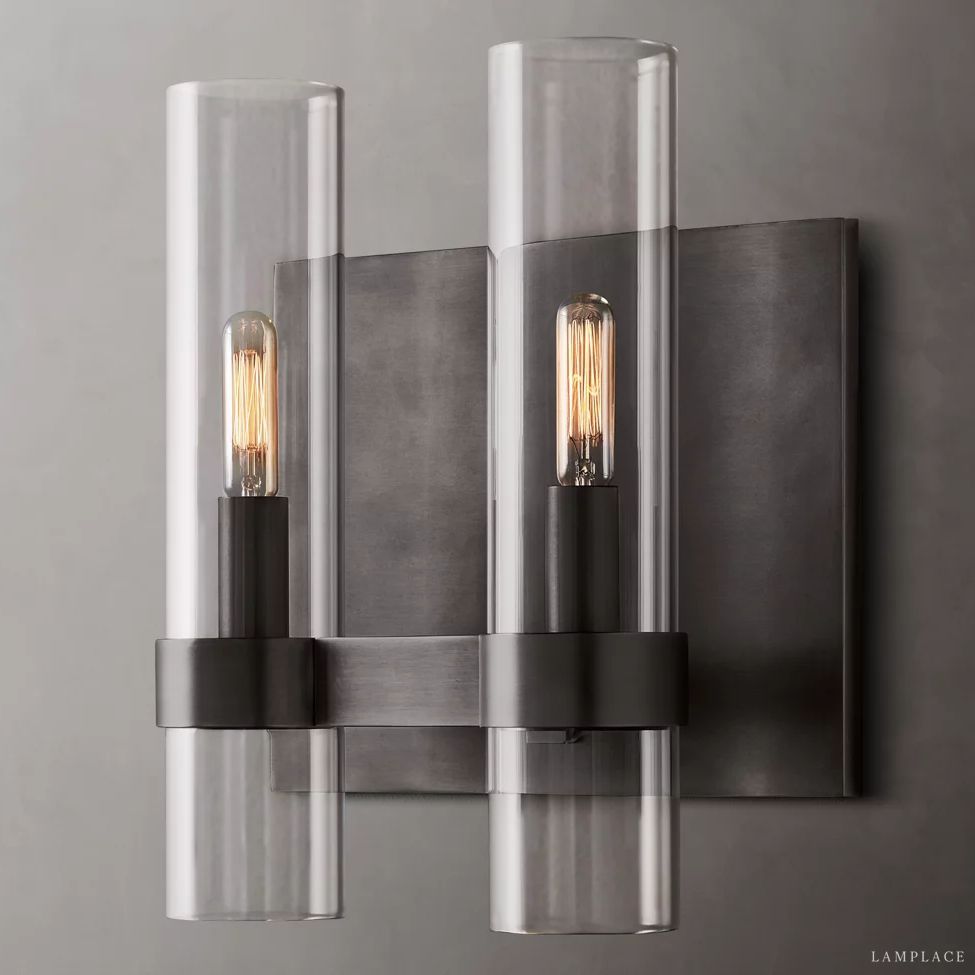 Ravelle Clear Glass Double Wall Sconce