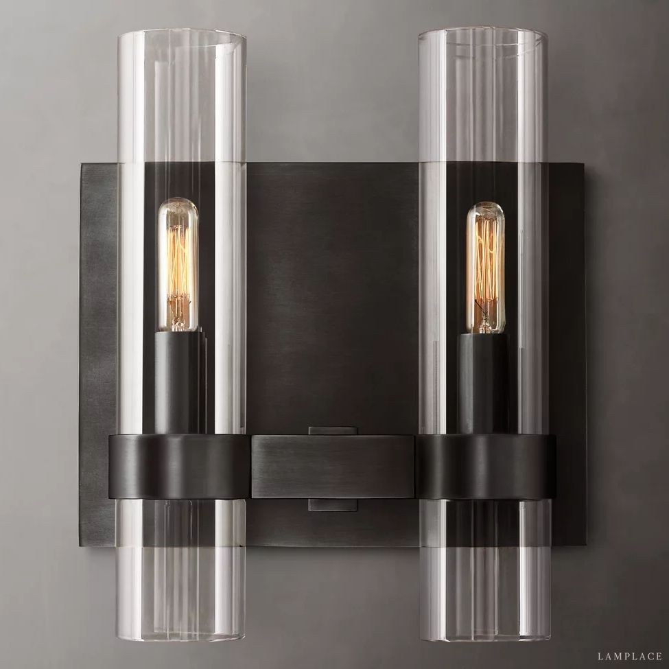 Ravelle Clear Glass Double Wall Sconce