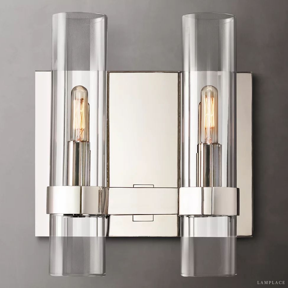 Ravelle Clear Glass Double Wall Sconce