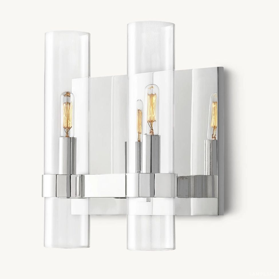 Ravelle Clear Glass Double Wall Sconce