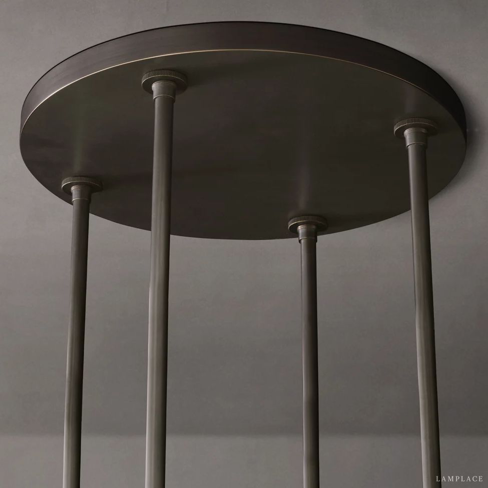Ravelle Milk Glass Round Chandelier 36"