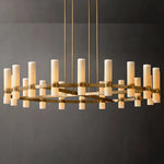 Ravelle Milk Glass Round Chandelier 60"