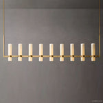 Ravelle Milk Glass Linear Chandelier 73"