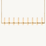Ravelle Milk Glass Linear Chandelier 73"