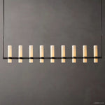 Ravelle Milk Glass Linear Chandelier 73"
