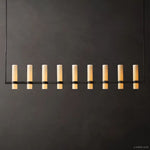 Ravelle Milk Glass Linear Chandelier 73"