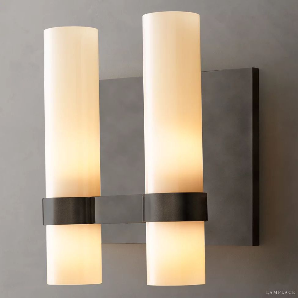 Ravelle Milk Glass Double Wall Sconce