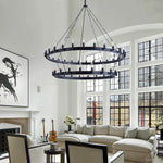 Camino Vintage Industrial Two-Tier Chandelier 50"