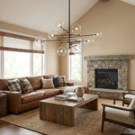 Lucelle Glass Globe Eight-Arm Chandelier 79"