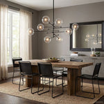 Lucelle Glass Globe Eight-Arm Chandelier 79"