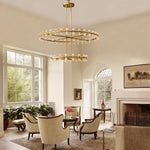 Arcachon Hexagon Crystal Two-Tier Round Chandelier 60"