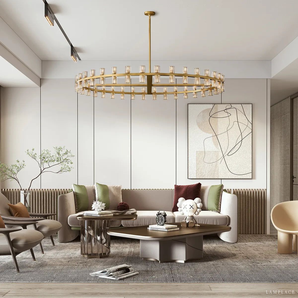 Arcachon Gear Crystal Round Chandelier 60"