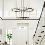 Arcachon Gear Crystal Two-Tier Round Chandelier 60"