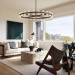 Arcachon Hexagon Crystal Round Chandelier 36"