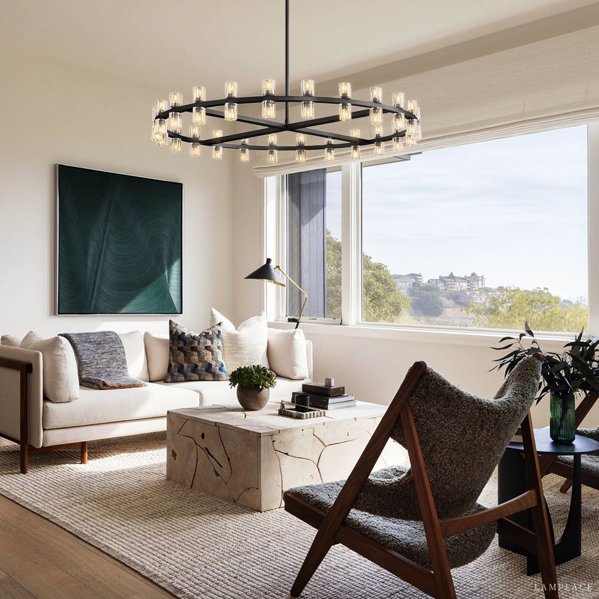 Arcachon Gear Crystal Round Chandelier 48"