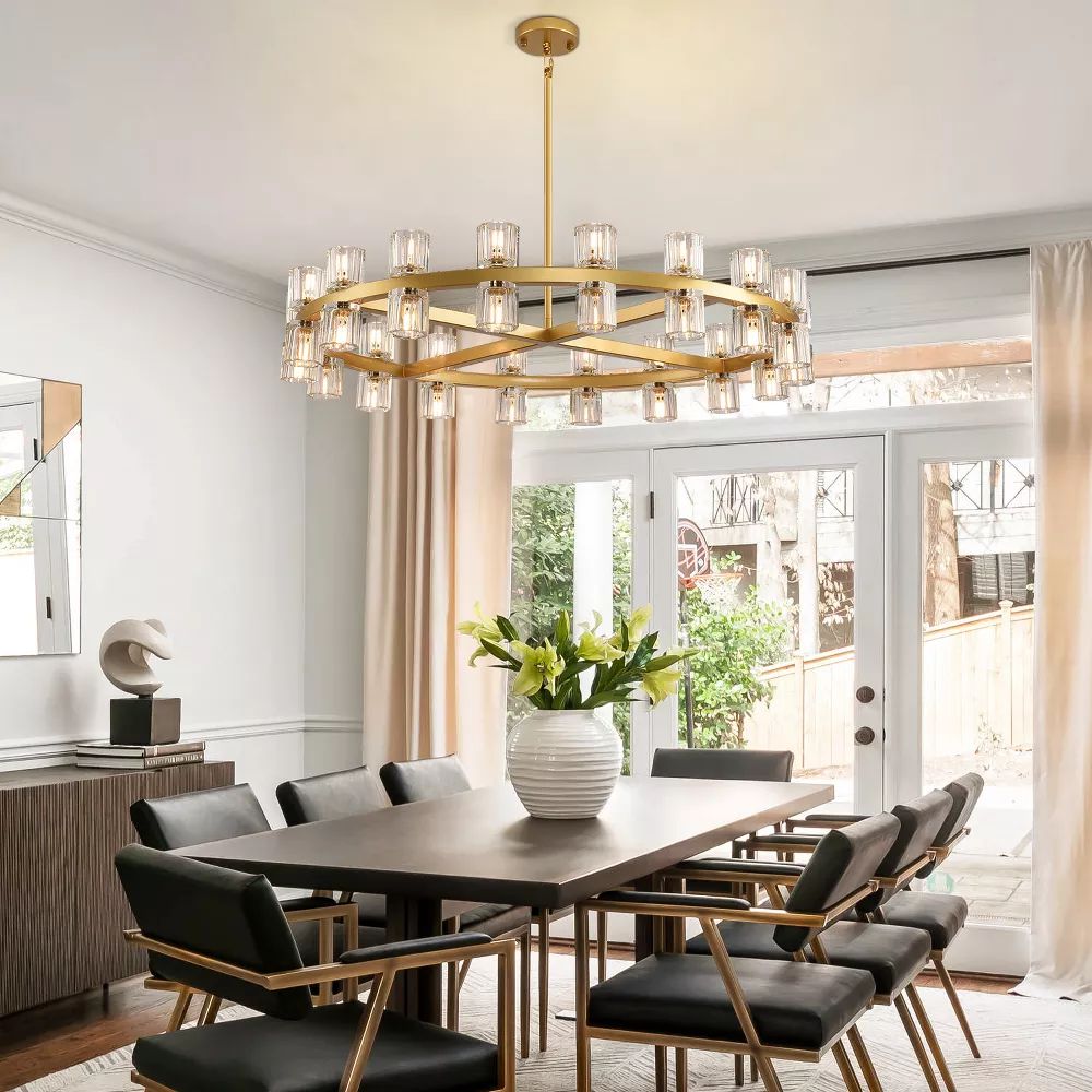 Arcachon Gear Crystal Round Chandelier 36"