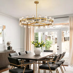 Arcachon Hexagon Crystal Round Chandelier 36"