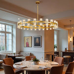 Arcachon Hexagon Crystal Round Chandelier 48"