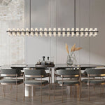 Arcachon Gear Crystal Rectangular Chandelier 54"