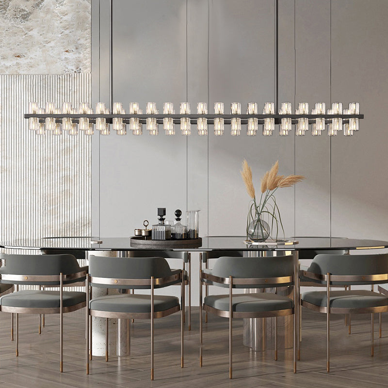 Arcachon Gear Crystal Rectangular Chandelier 72"