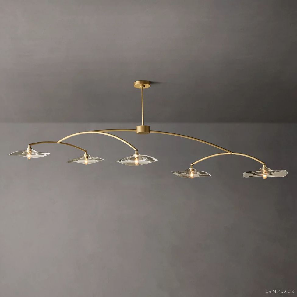 Lily Organic Form Linear Chandelier 80"