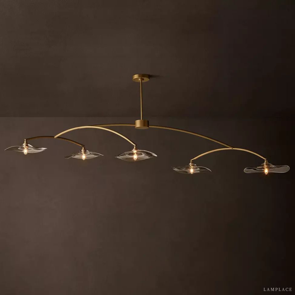 Lily Organic Form Linear Chandelier 80"