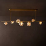 Bubble Ripple Sphere Linear Chandelier 78"