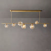 Bubble Ripple Sphere Linear Chandelier 78"