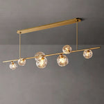 Bubble Ripple Sphere Linear Chandelier 78"