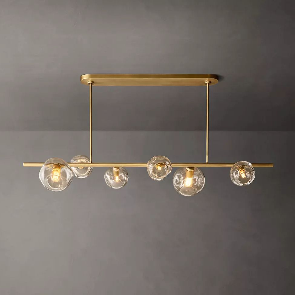 Bubble Ripple Sphere Linear Chandelier 60"