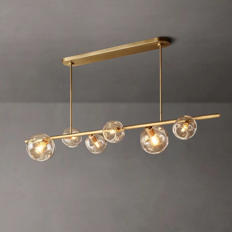Bubble Ripple Sphere Linear Chandelier 60"