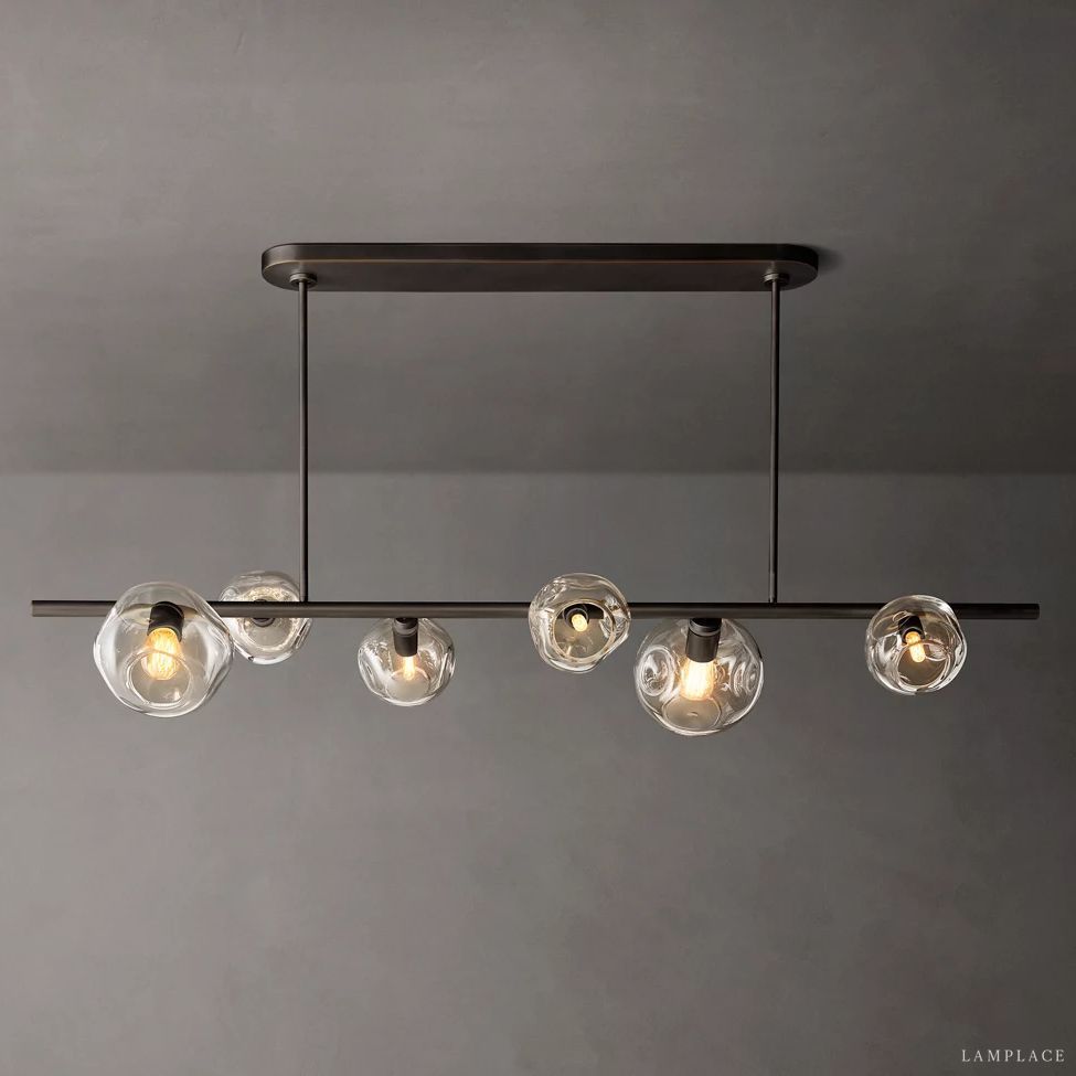 Bubble Ripple Sphere Linear Chandelier 60"