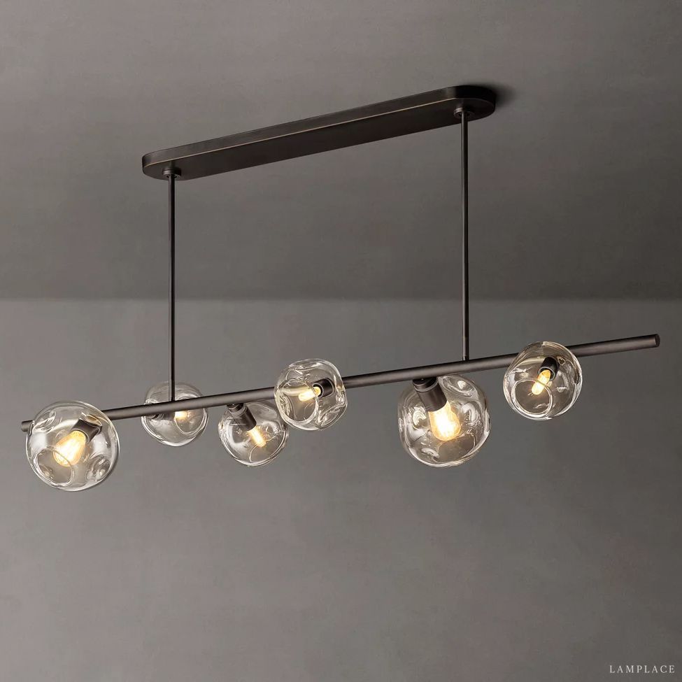 Bubble Ripple Sphere Linear Chandelier 60"